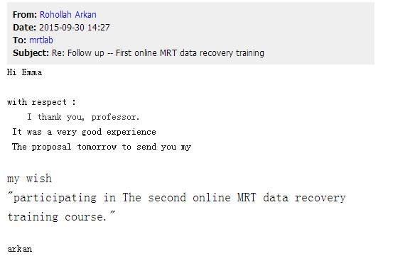 First MRT Data Recovery Online Training Course Held Successfully